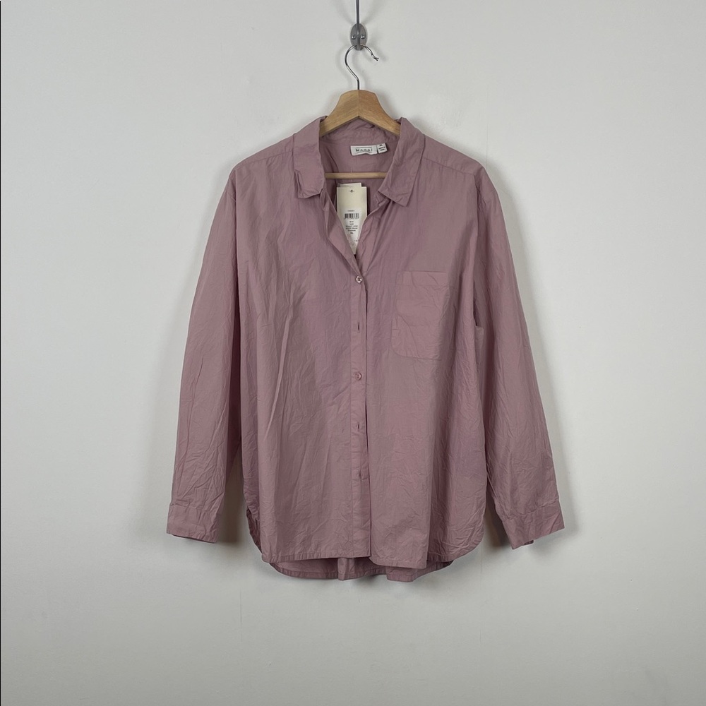Masai Copenhagen Isela Button-Up 1 Pocket Long Sleeve Crinkled Women's XL Shirt